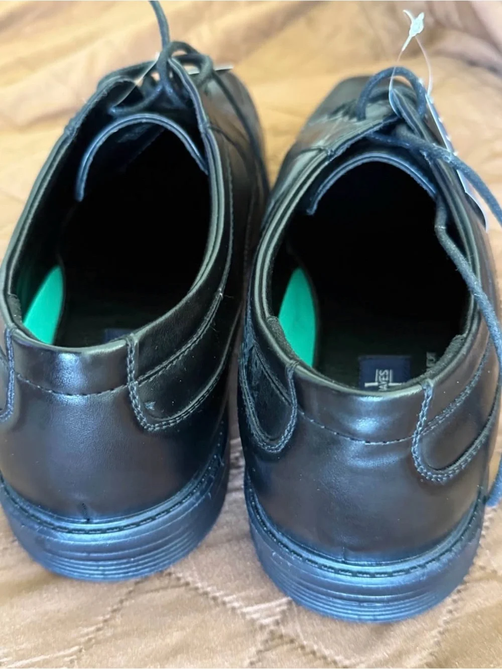 John Ashford Black Men's Lace-Up Oxfords